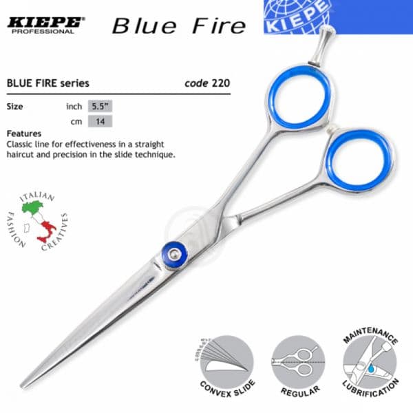 Kiepe FOUR STARS Blue Fire series 220 - profesionální kadeřnické nůžky VÝPRODEJ: 220.55 - 5,5 "