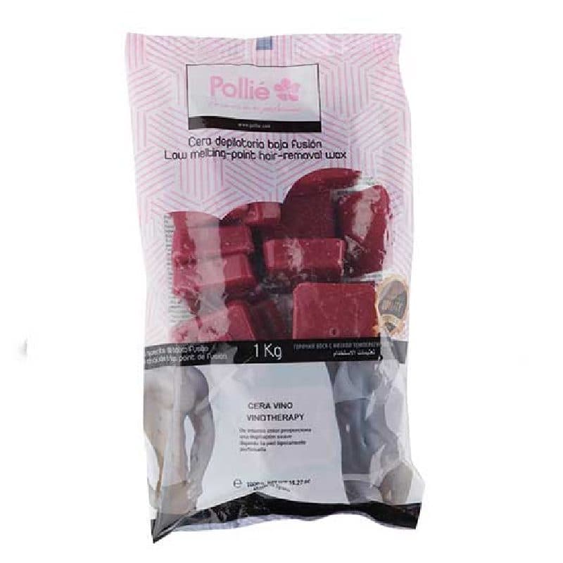 VÝPRODEJ: Pollié 06327 Wine Low-Melting Wax - depilační vosk - vínový﻿, 1 kg