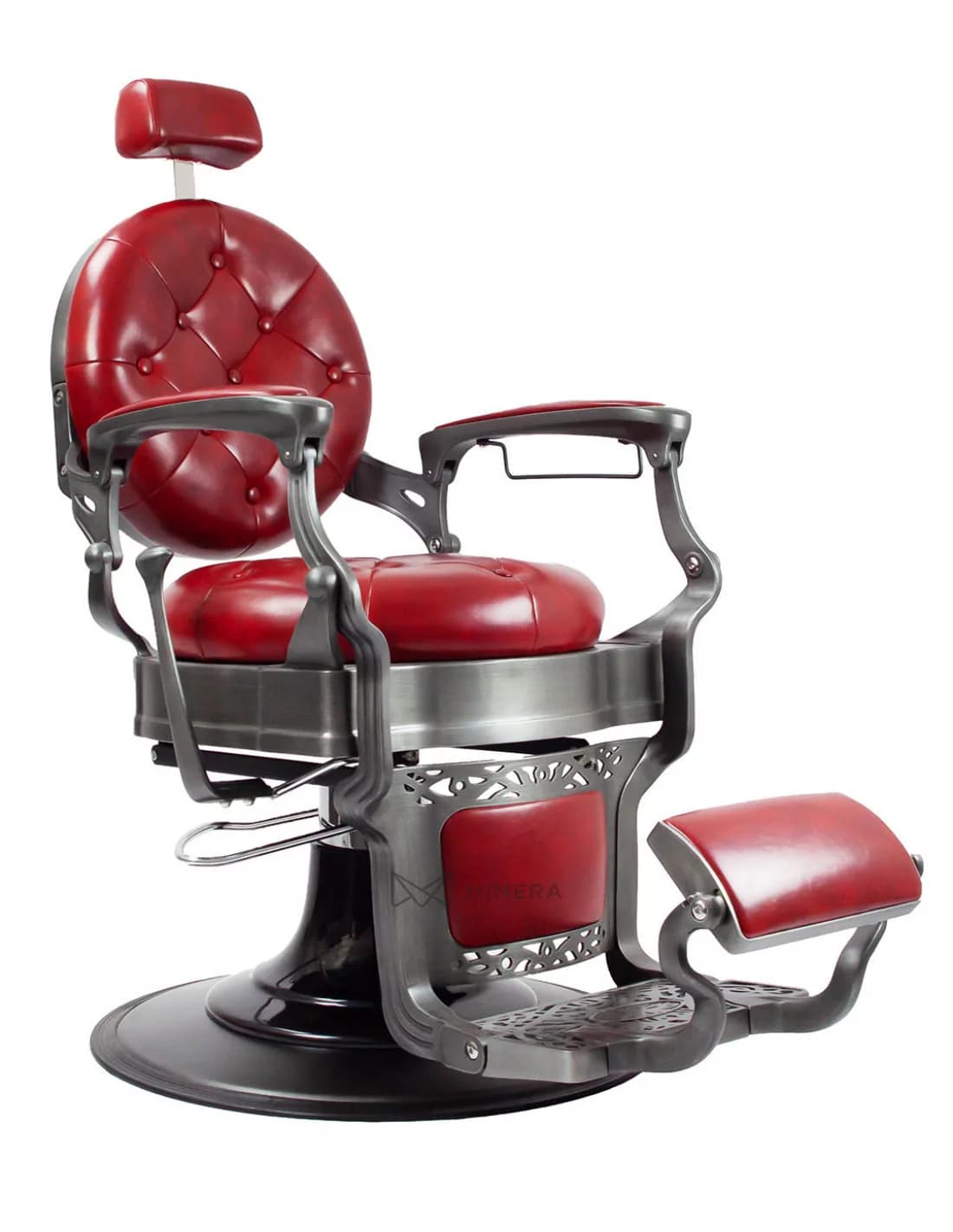 Retro barber křeslo MONET - lesklá červená