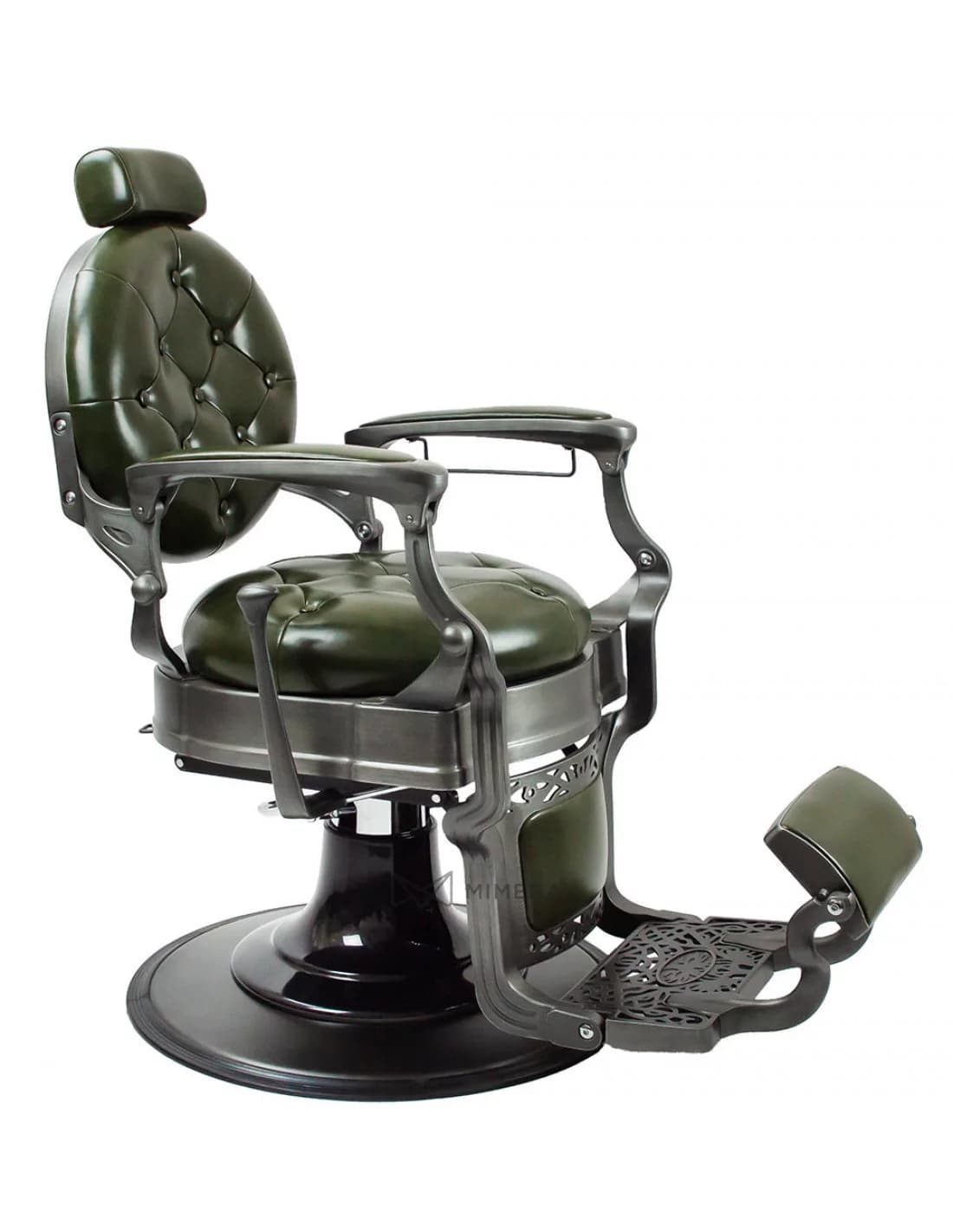 Retro barber křeslo MONET - lesklá zelená