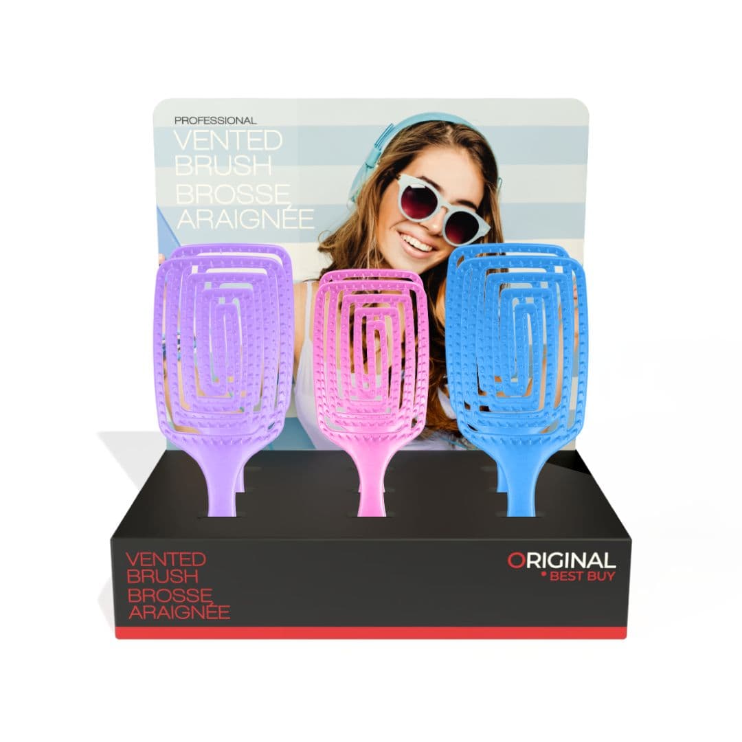 DISPLAY: OBB Vented Brush Summer Edition (P005398) - displej kartáčů - 6x velikost L, 3x velikost S