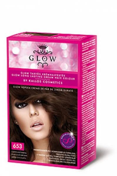 Kallos GLOW - barva pro domácí použití Kallos GLOW krém. barva čokolád. hnedá č.653 40ml