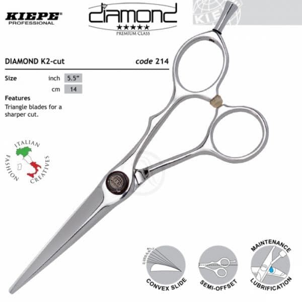 Kiepe THREE STARS Diamond Series 214 Designer - profesionální kadeřnické nůžky VÝPRODEJ: 214 / 5,5 "Designer