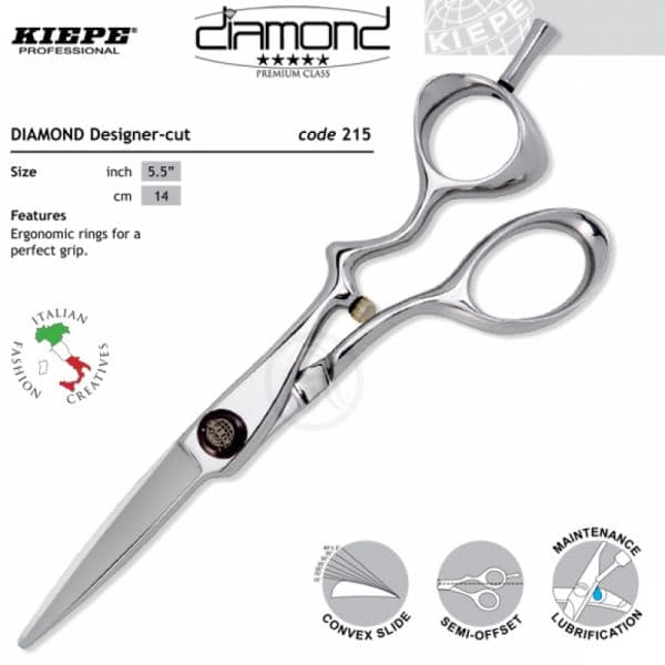Kiepe THREE STARS Diamond Series 215 Designer - profesionální kadeřnické nůžky VÝPRODEJ: 215 / 5,5 "Designer