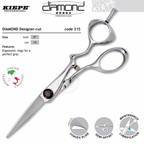 Kiepe THREE STARS Diamond Series 215 Designer - profesionální kadeřnické nůžky VÝPRODEJ: 215/5 "Designer