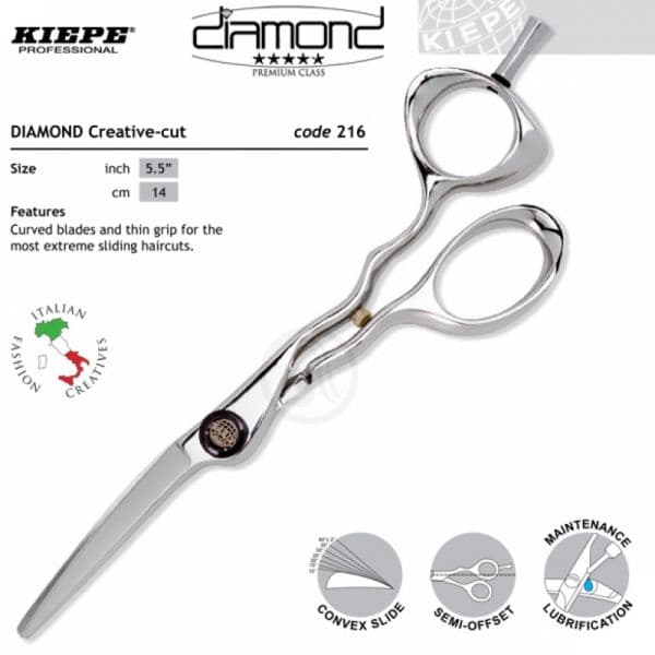Kiepe THREE STARS Diamond Series 216 Designer - profesionální kadeřnické nůžky VÝPRODEJ: 216 / 5,5 "Designer