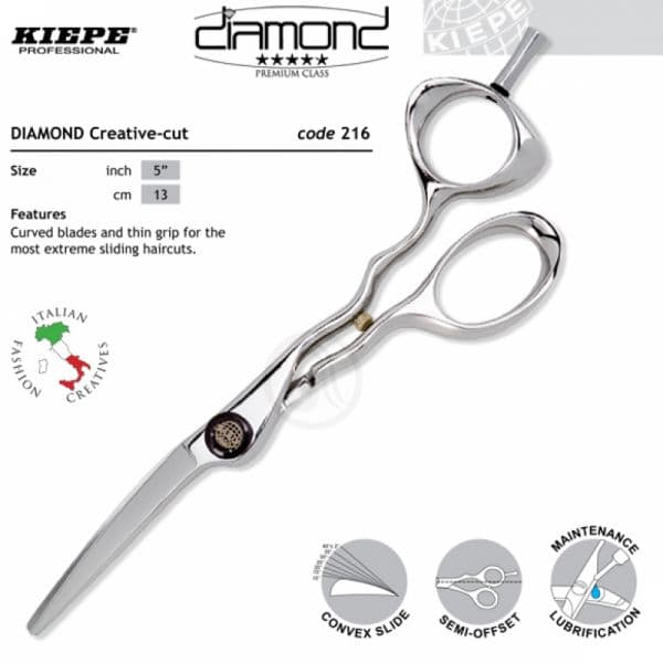 Kiepe THREE STARS Diamond Series 216 Designer - profesionální kadeřnické nůžky VÝPRODEJ: 216/5 "Designer