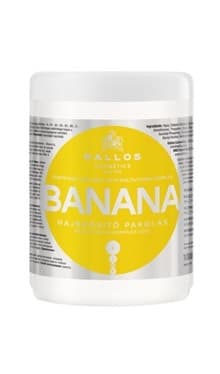 Kallos kjmn BANANA mask - Posilující maska na vlasy s olivovým olejem a vitamíny BANANA maska, 1000 ml