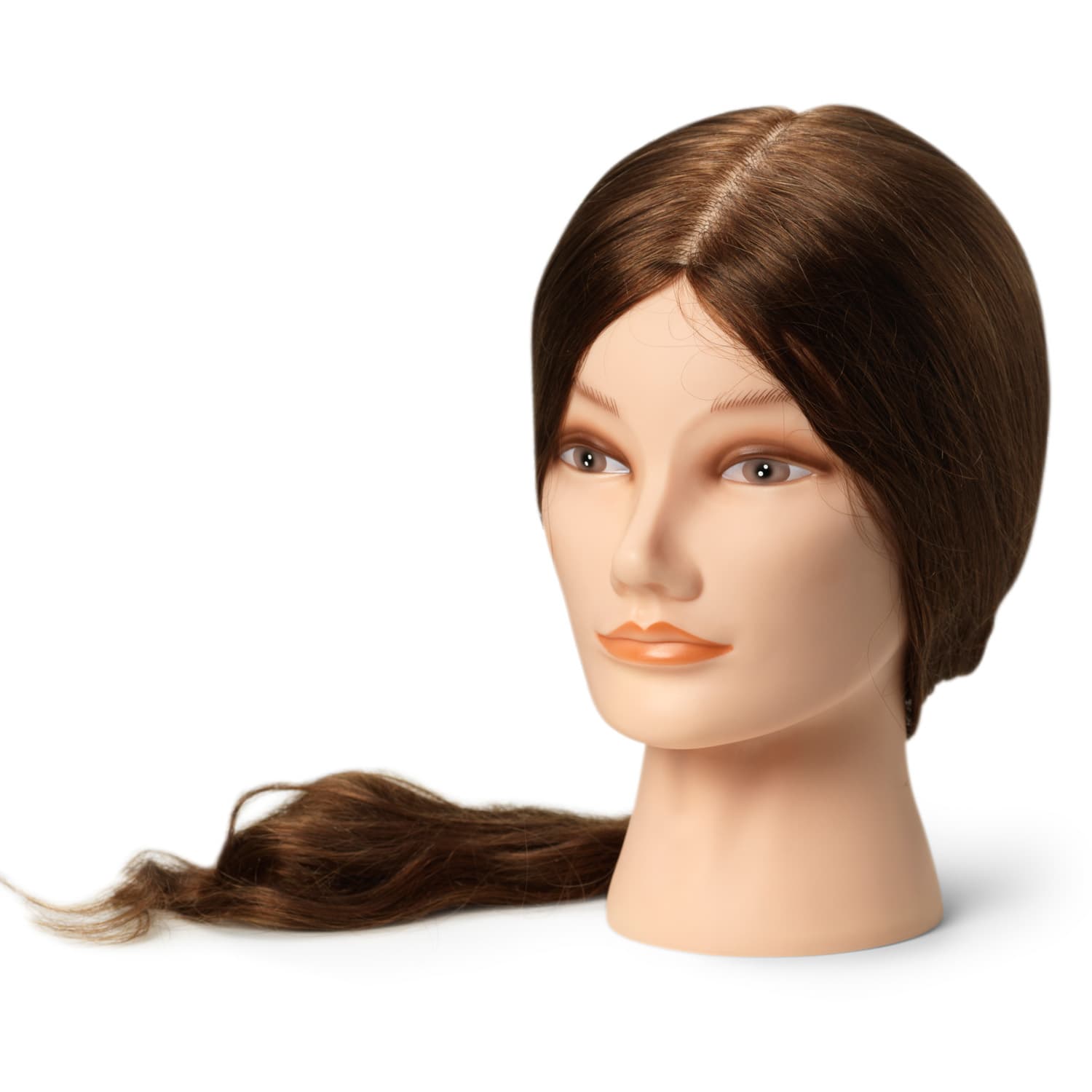 VÝPRODEJ: BraveHead Female XL 9863 - cvičná hlava, 100% lidské vlasy, 55-60 cm