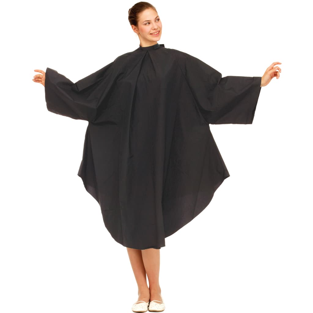 VÝPRODEJ: Wako 5670 Cutting dress, black - pláštěnka na stříhání, černá, na háčky