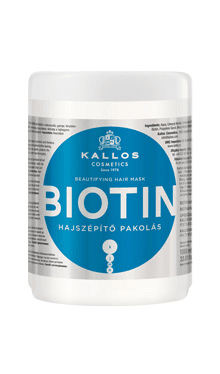 Kallos Biotin Mask - maska pro tenké, slabé a lámavé vlasy BIOTIN maska, 1000 ml