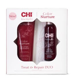 VÝPRODEJ: CHI Rose Hip oil Repair Treat DUO - maska na barvené vlasy, 237 ml + neoplachujúce tonikum, 118 ml