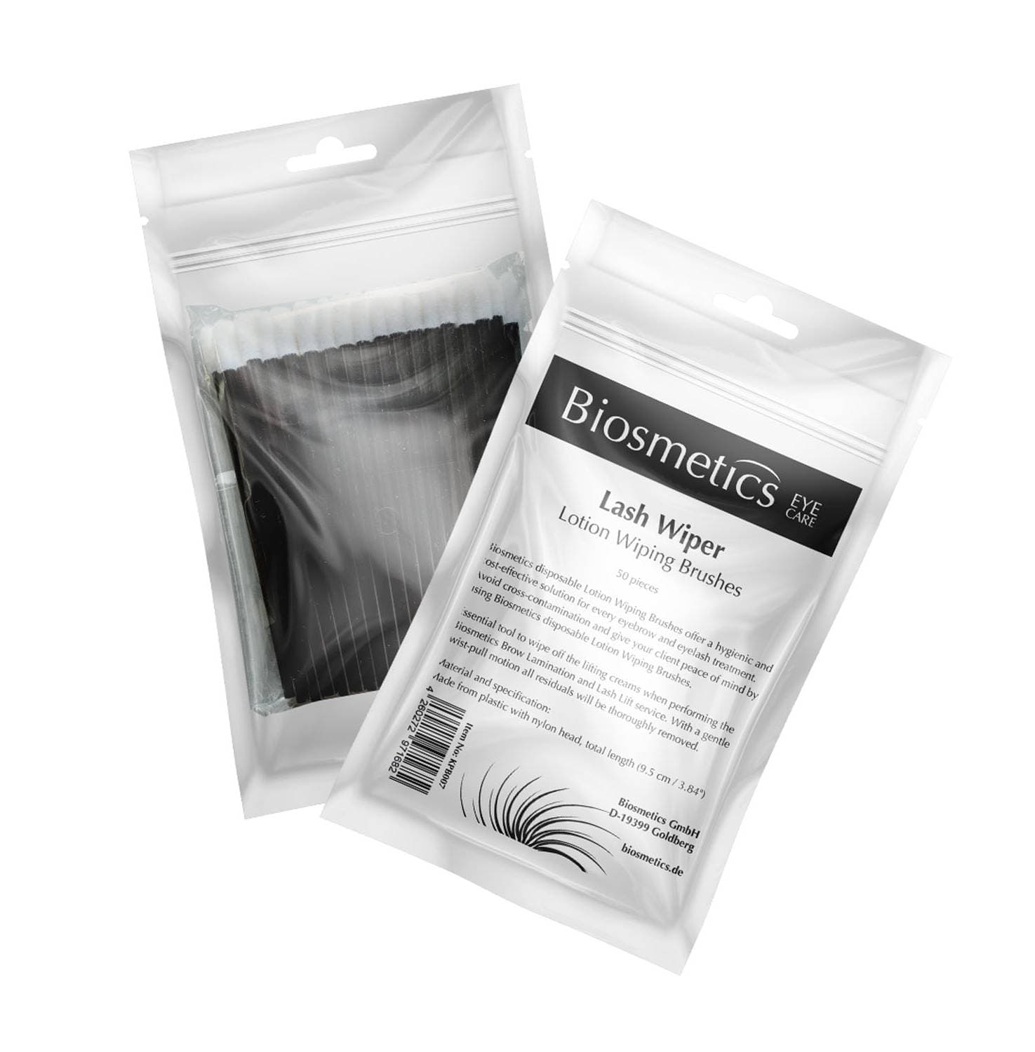 VÝPRODEJ: Biosmetics Lash Wiper Brushes KPB007 - jednorázový aplikátor, 50ks/bal
