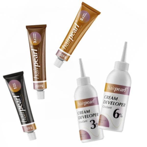 AKCE: 3x HairPearl Cream Eyelash and Eyebrow Color - krémová barva na obočí, řasy i bradu, 20 ml a oxidant, 80ml (dle vlastního výběru)