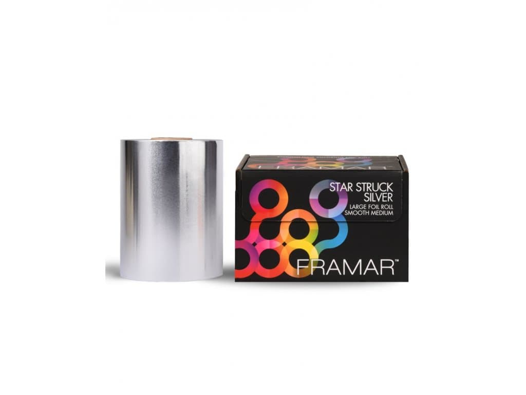 Framar R-LRG-MSIL Large Roll Medium Star Struck Silver - hladký stříbrný alobal, 487 m