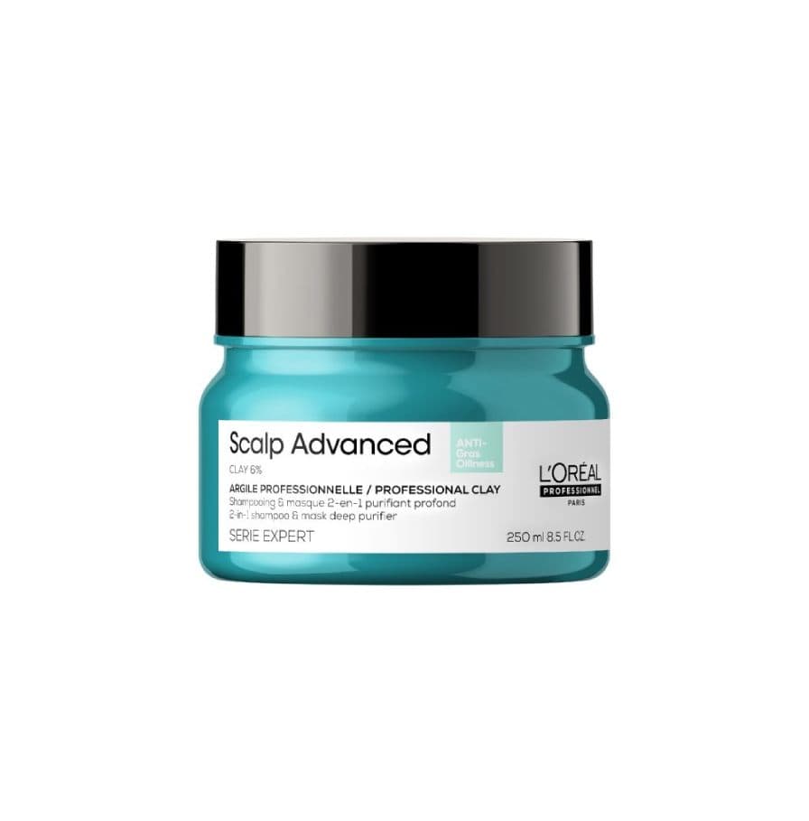VÝPRODEJ: L'Oréal Scalp Advanced Anti-Gras Oiliness 2in1 Clay Mask - 2v1 jílová maska na vlasy, 250 ml