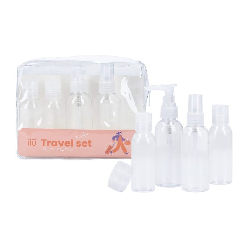 VÝPRODEJ: ILU Travel Set Bottles - prázdné cestovní lahvičky + nádobka + aplikátor