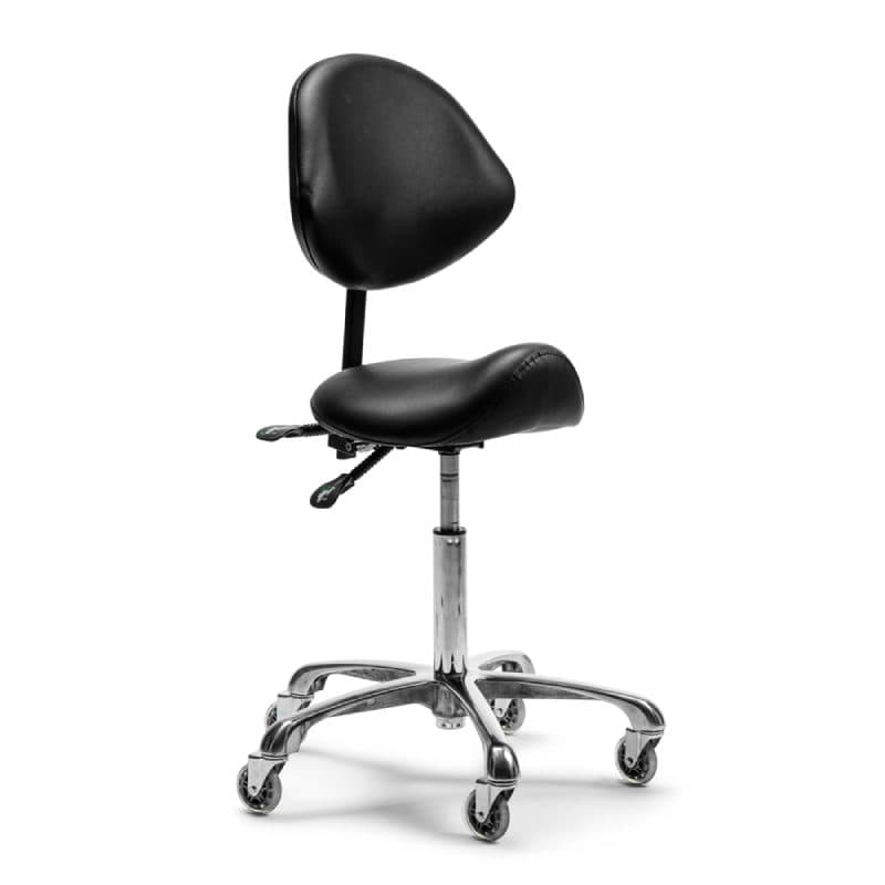 BraveHead 4665 Saddle Stool w./ Backrest - židle s opěrkou na záda, černá
