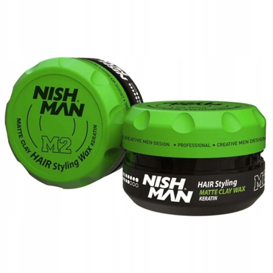 Nishman M2 Matte Clay Wax Keratin - matná hlína/vosk na vlasy se silnou fixací, 100 ml
