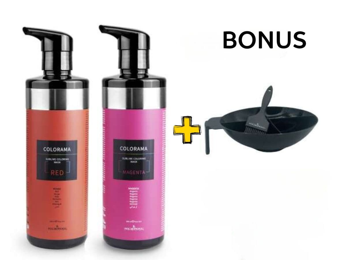 AKCE: 2x Kleral Colorama Sublime Color Mask - barevné masky na vlasy, 500 ml + Kleral Miska + štětec