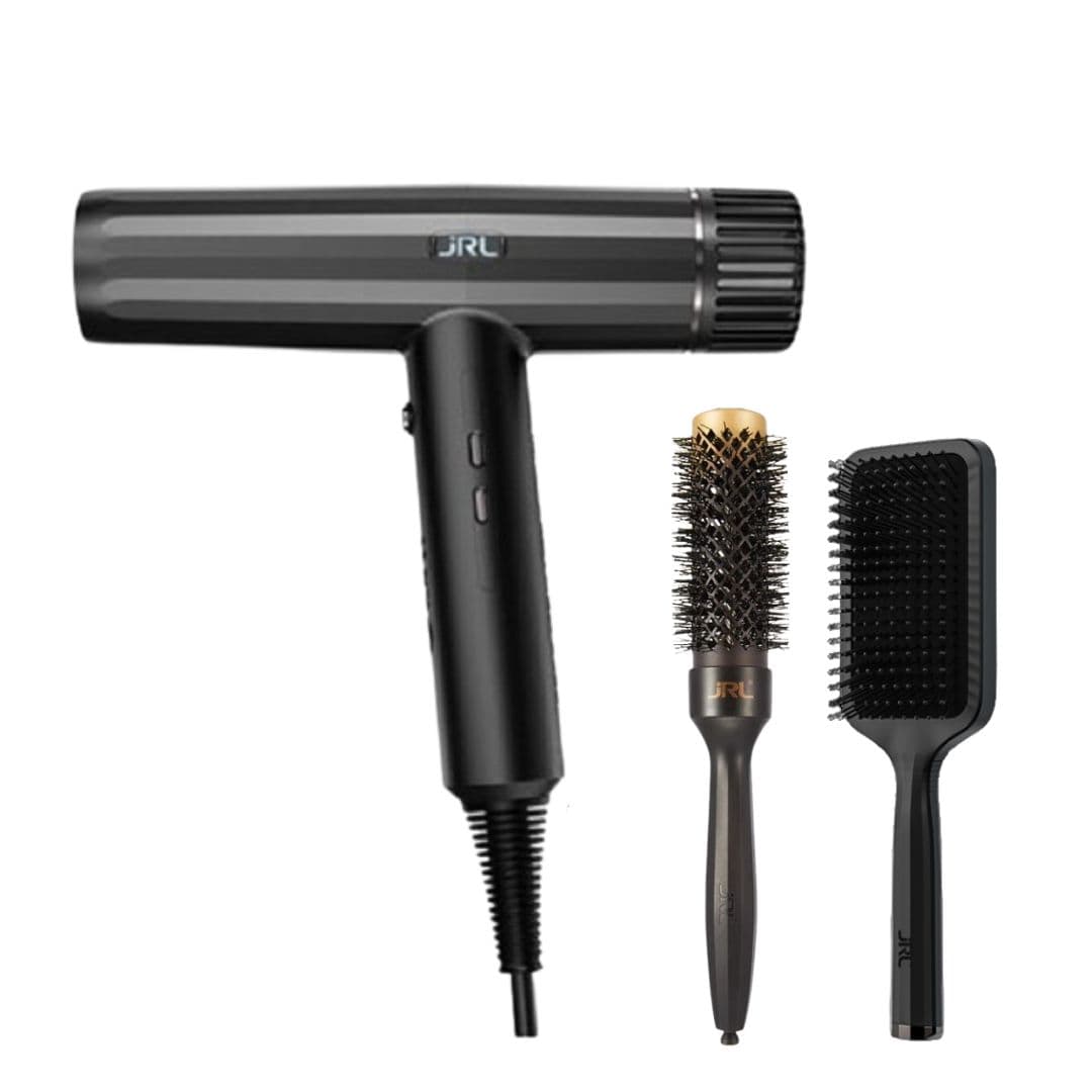 KIT: JRL USA Forte Pro Dryer - profesionální barber fén na vlasy, 2150W v balení s kartáčem na foukání a rozčesávání