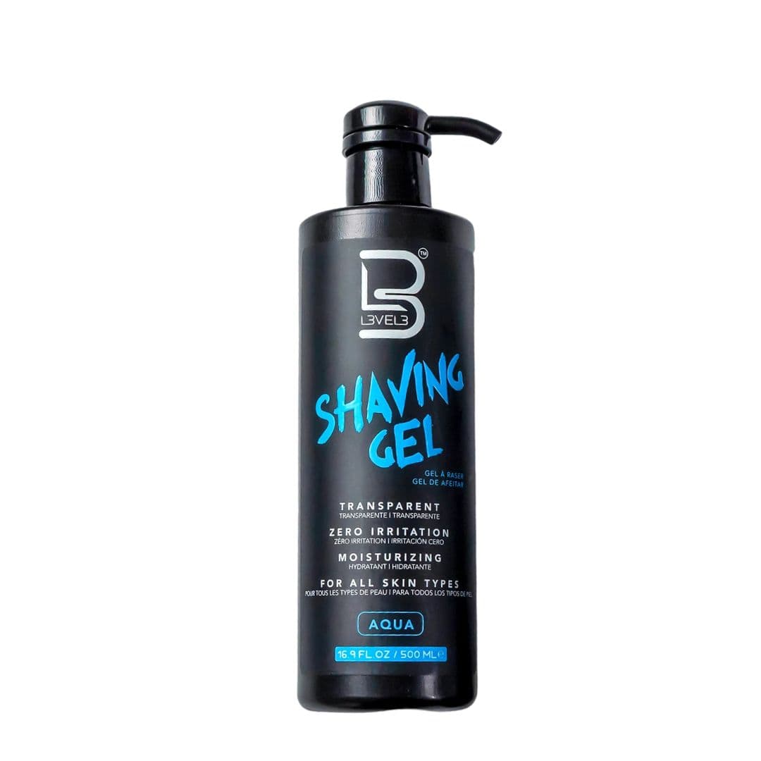 L3VEL3 Shaving Gel Aqua Transparent - průhledný gel na holení s vůní AQUA, 500 ml