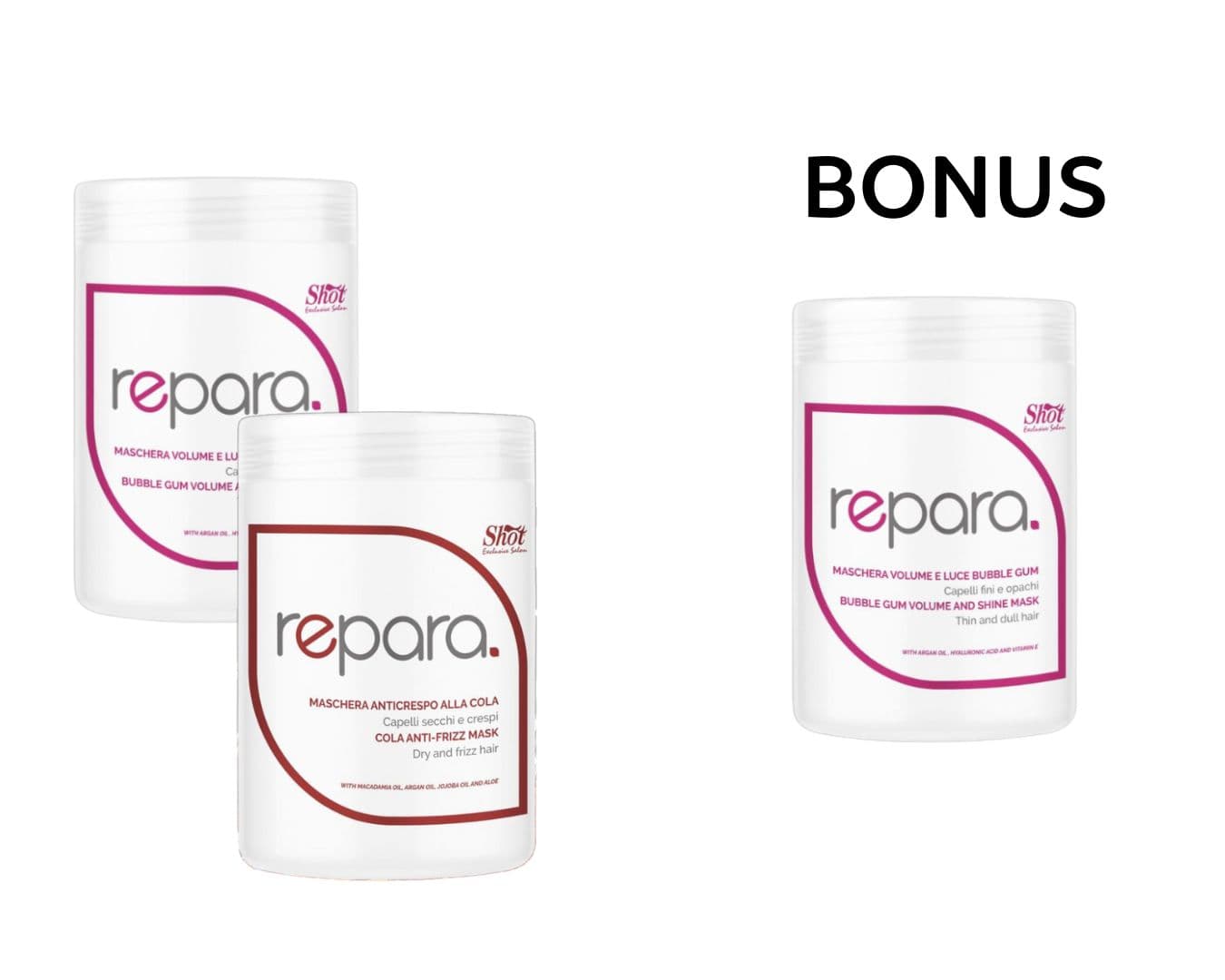 AKCIA: 2+1 Shot Repara Hair Mask - vlasové regeneračné masky, 1000 ml (podľa výberu)