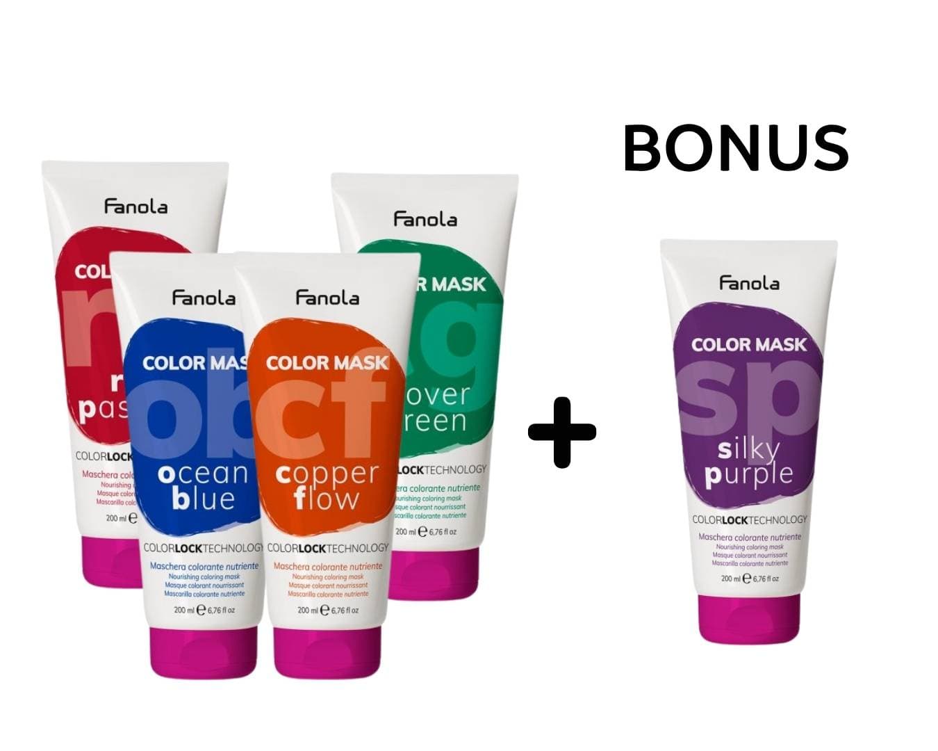 AKCE: 4+1 Fanola Color Mask - barvící masky na vlasy, 200 ml