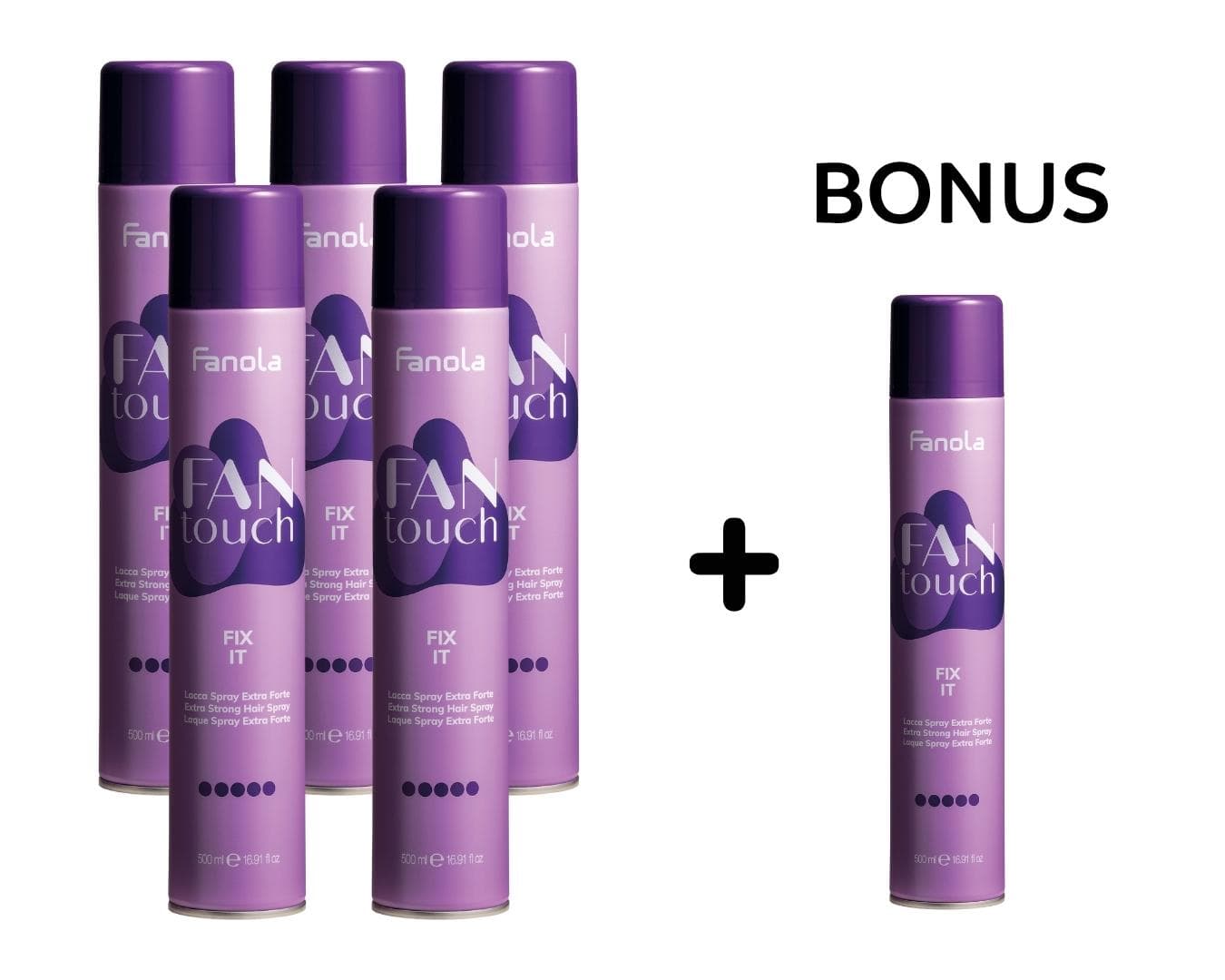 AKCE: 5+1 Fanola FanTouch FIX IT - silně fixační lak na vlasy, 500 ml