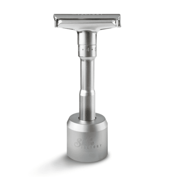 The Shave Factory Premium Adjustable Safety Razor (2868) - výškově nastavitelný holicí strojek se stojanem