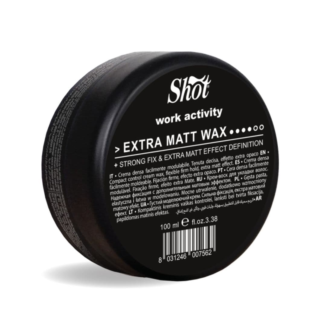 Shot Work Activity EXTRA MATT WAX - vosk se silnou fixací a extra matným efektem, 100 ml