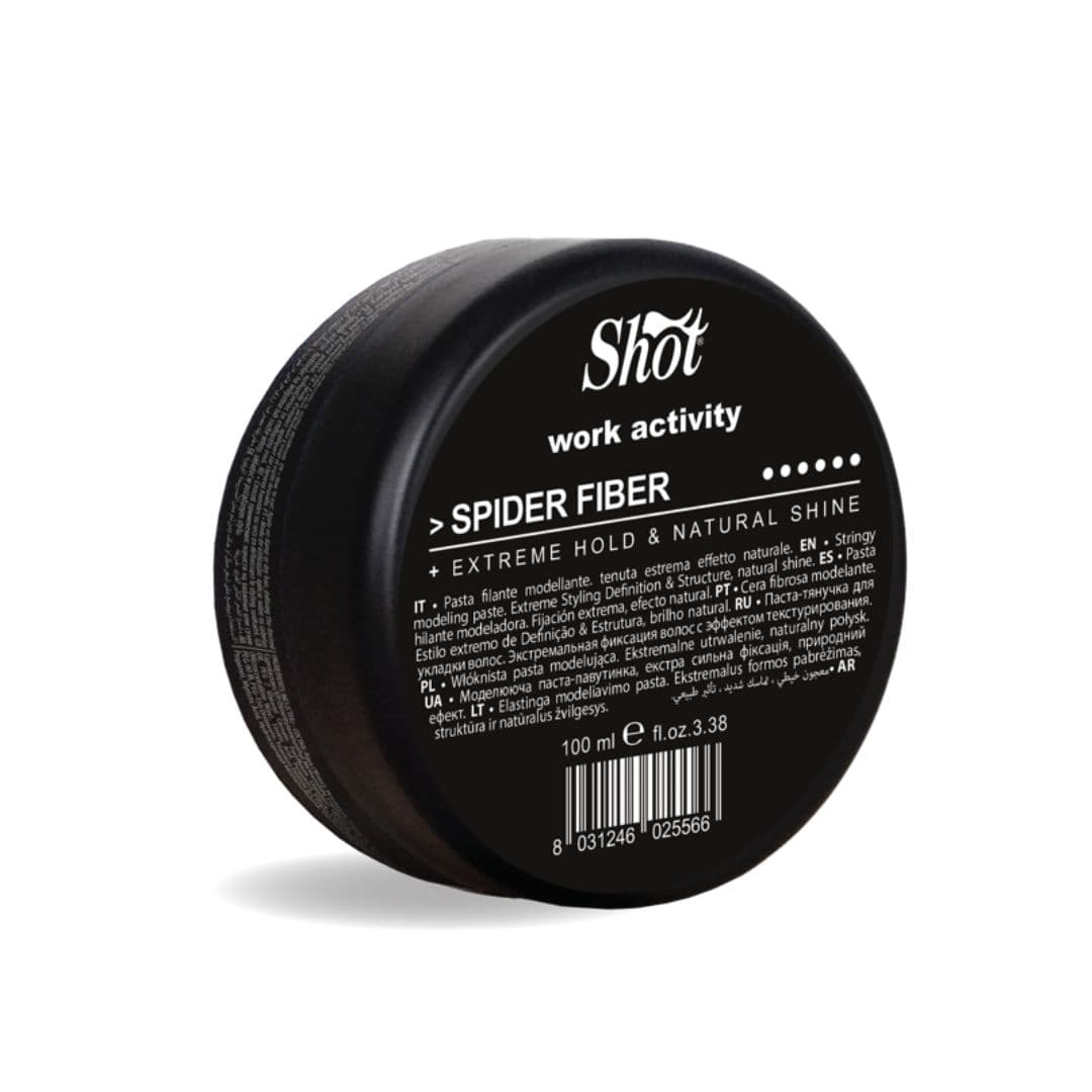 Shot Work Activity SPIDER FIBER - vláknitý vosk na vlasy s extra silnou fixací a přirozeným vzhledem, 100 ml
