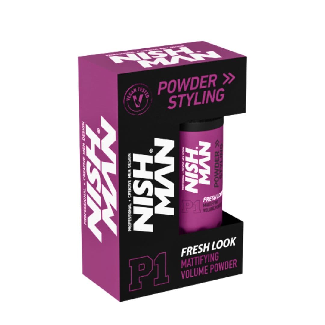 Nishman P1 "FRESH LOOK" Mattifying Volume Powder - objemový pudr se svěží vůní, 20 g