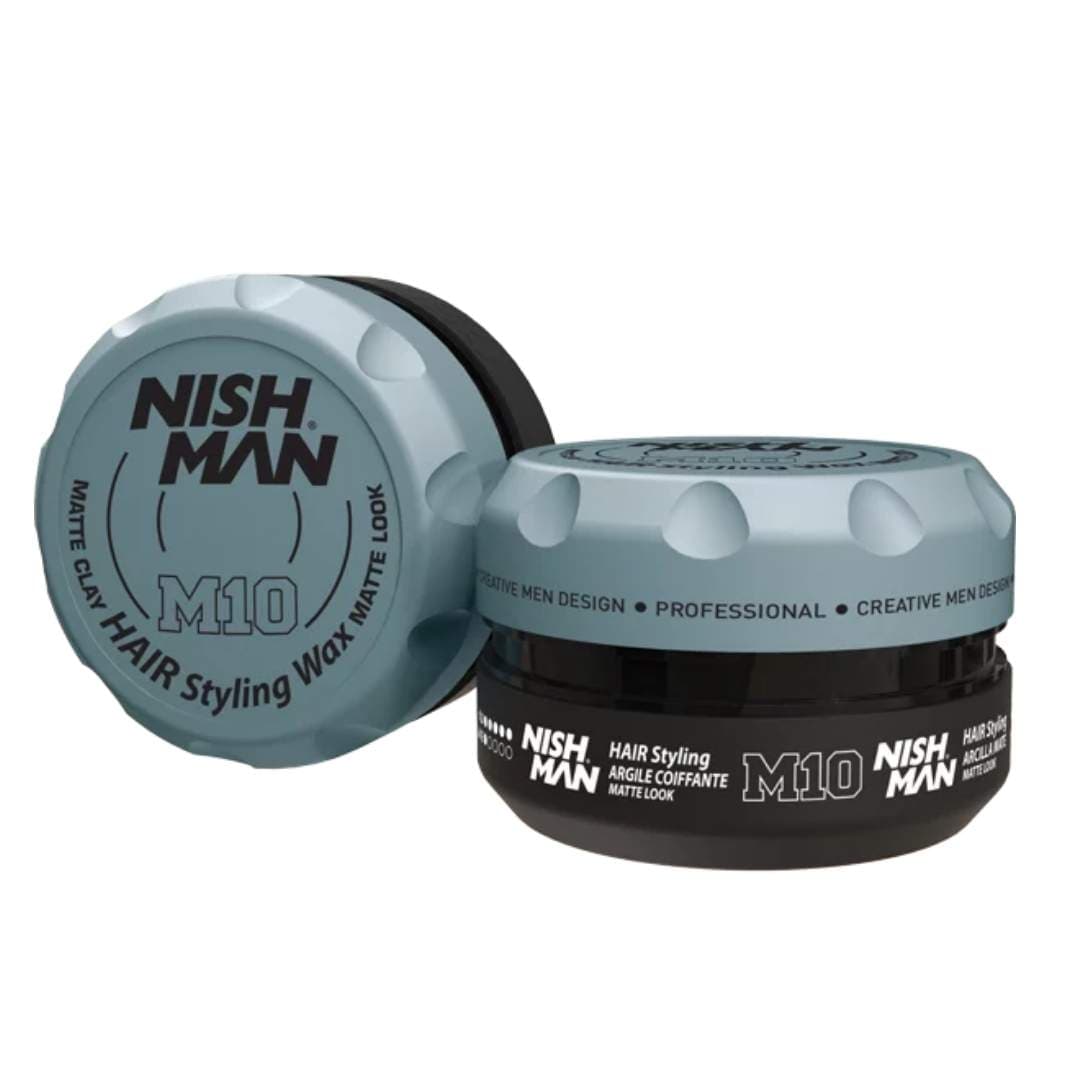 Nishman M10 Matte Clay Hair Styling Wax - matný vosk na vlasy s jílem s extra silnou fixací, 150ml