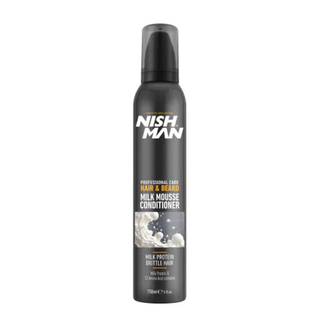 Nishman MILK MOUSSE CONDITIONER - výživný pěnový kondicionér na vlasy a bradu, 200 ml