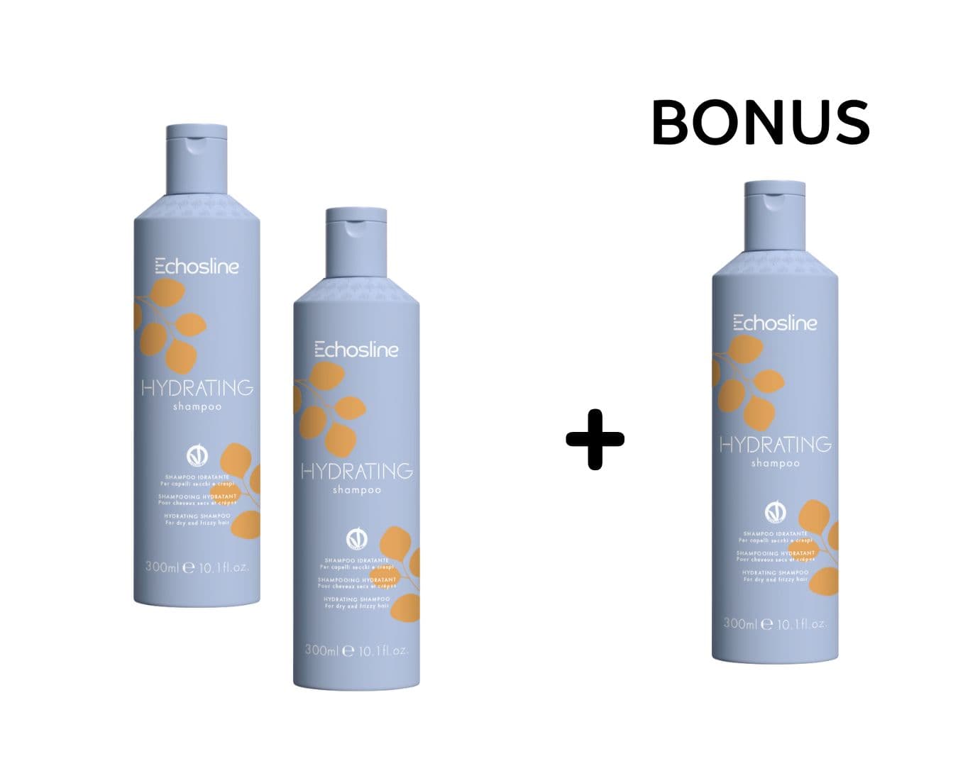 AKCE: 2+1 Echosline Hydrating Shampoo - hydratační šampon pro suché a poškozené vlasy, 300 ml
