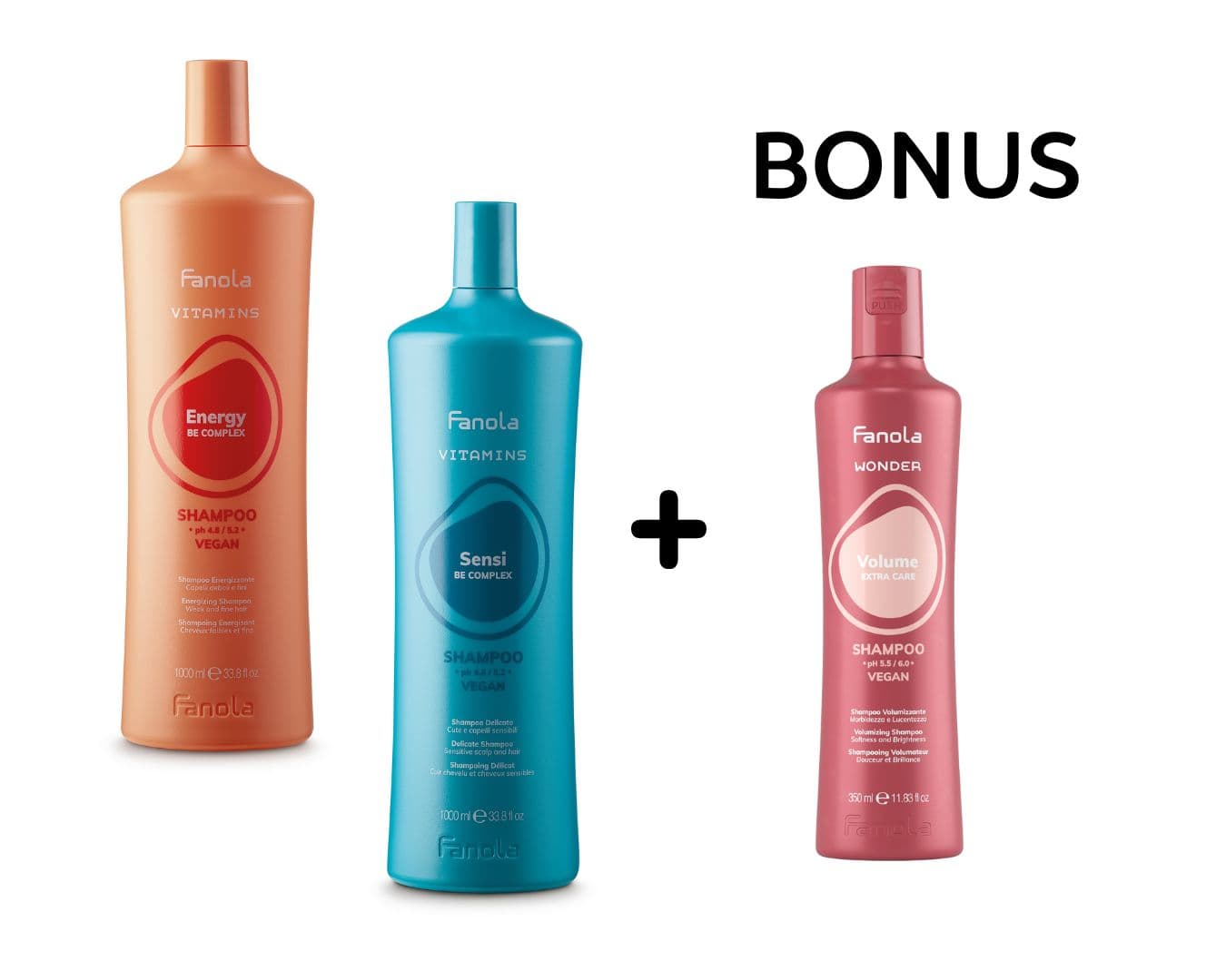 AKCE: Fanola Vitamins DUO + Wonder Volume - šampon, 350 ml