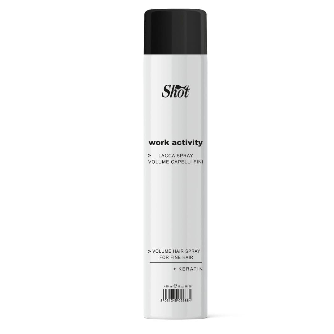 Shot Work Activity VOLUME HAIRSPRAY for Fine Hair - objemový nezatěžující lak pro jemné vlasy, 490 ml