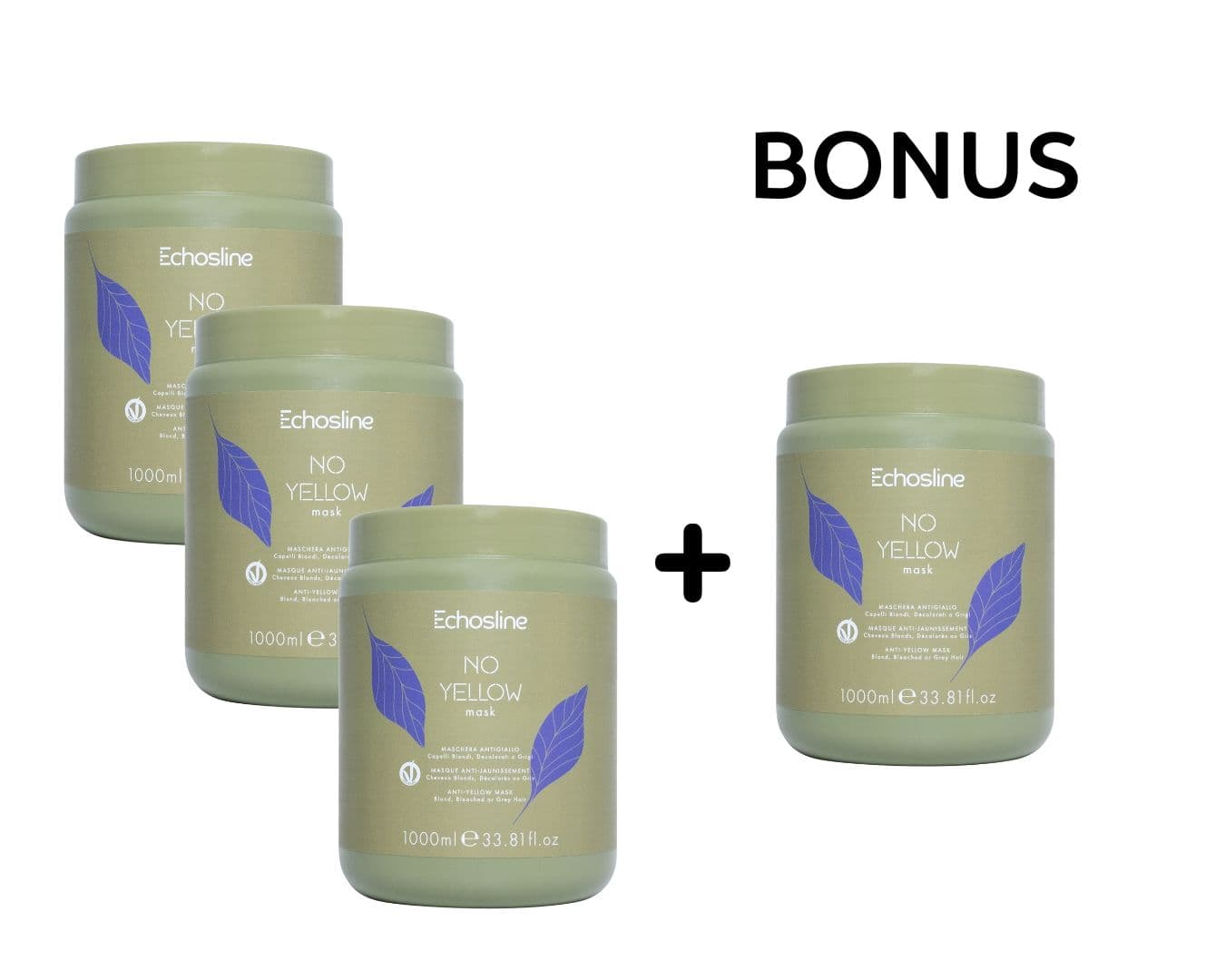 AKCE: 3+1 Echosline No Yellow Mask - maska proti nežádoucím žlutým odleskům, 1000 ML