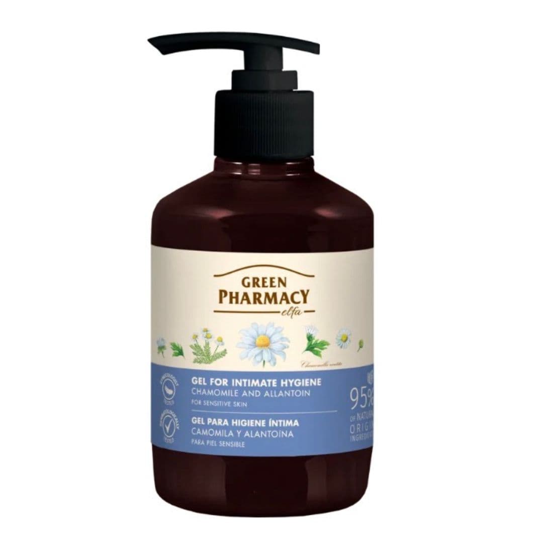Green Pharmacy Heřmánek a alantoin - gel na intimní hygienu pro citlivou pokožku, 370 ml