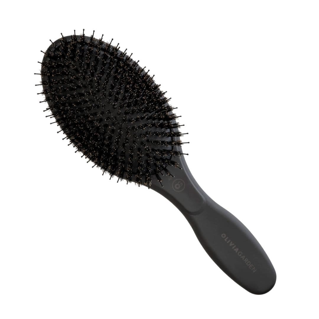 Olivia Garden Oval Care (ID2133) BLACK LABEL - prémiový kartáč na rozčesávání vlasů s nylonovými štětinami zakončenými kuličkami a divokými štětinami