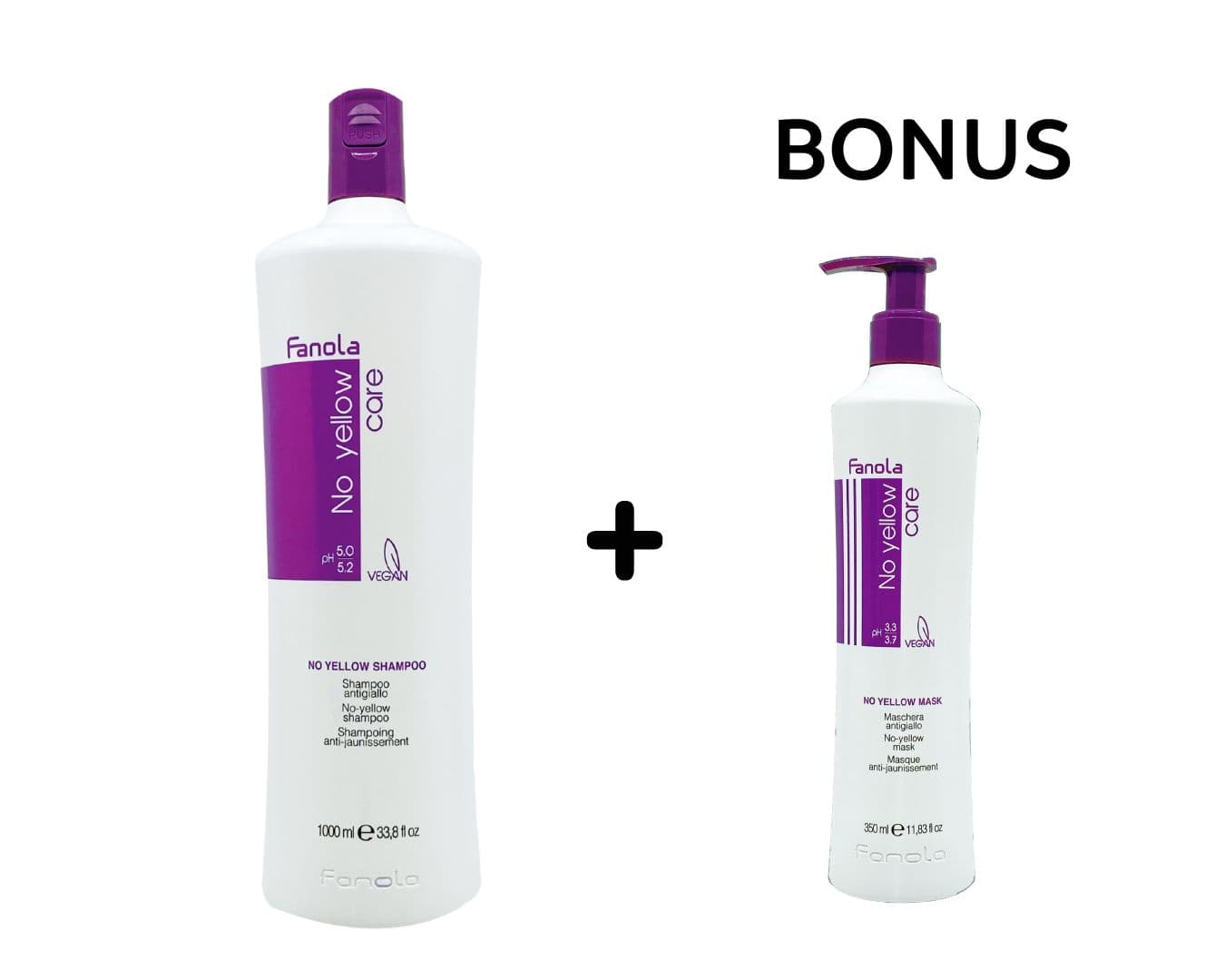AKCE: Fanola No Yellow Shampoo - šampon proti nežádoucím žlutým odleskům, 1L + šampon nebo maska, 350 ml