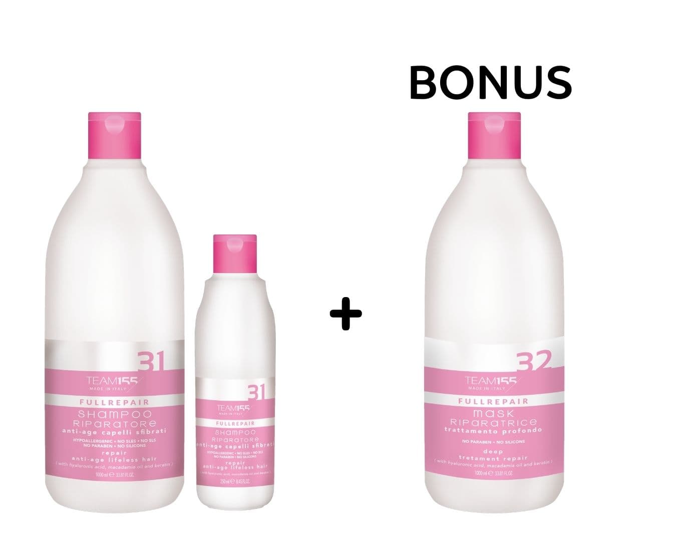 AKCE: TEAM155 Riparatore - regenerace - šampon, 1000 ml a 250 ml + Maska, 1000 ml