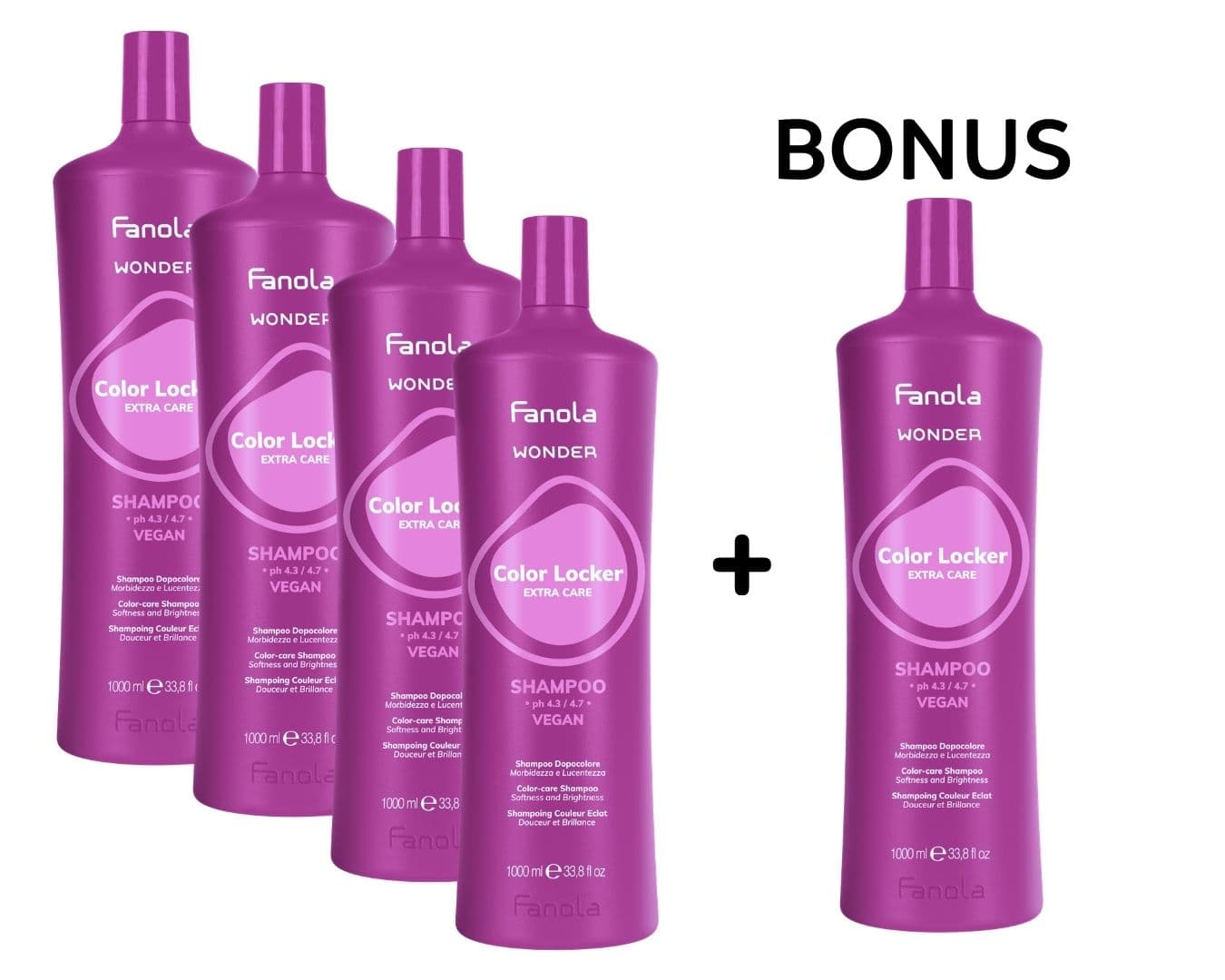 AKCE: 4+1 Fanola Wonder Color Locker Extra Care Shampoo - šampon pro barvené vlasy, 1000 ml