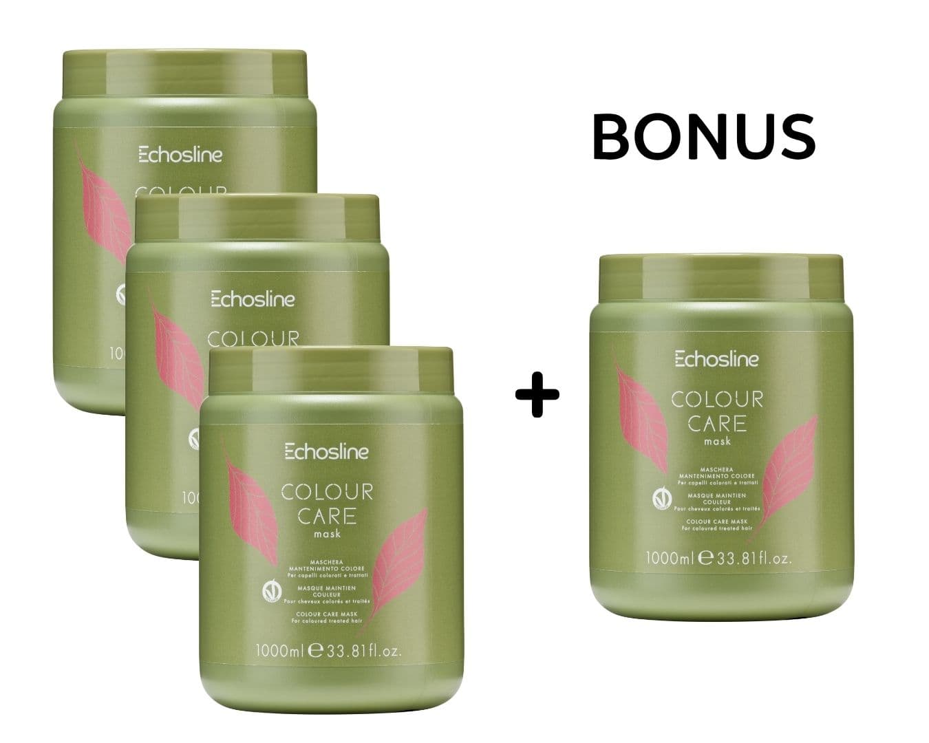 AKCE: 3+1 Echosline Colour Care System Mask - maska pro barvené vlasy, 1000 ml