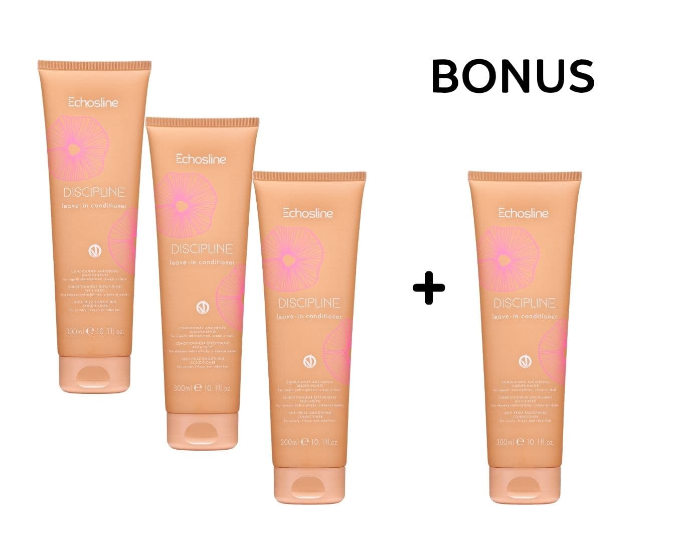 AKCE: 3+1 Echosline Discipline Leave In Conditioner - bezoplachový kondicionér proti krepatění, 300ml