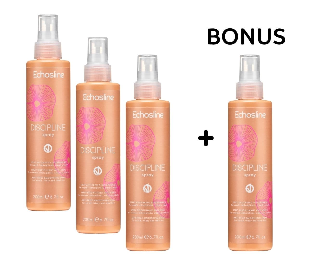 AKCE: 3+1 Echosline Discipline Spray - uhlazující sprej proti krepatění, 200 ml