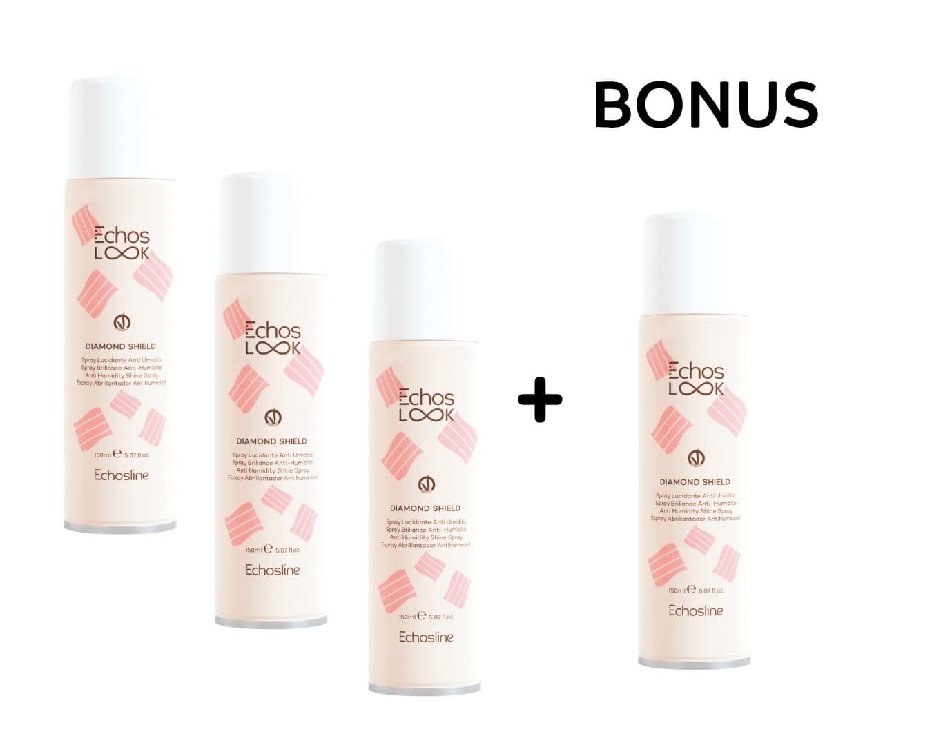 AKCE: 2+1 Echos Look Diamond Shield - lesk na vlasy s ochranou proti vlhkosti (ve spreji), 150 ml
