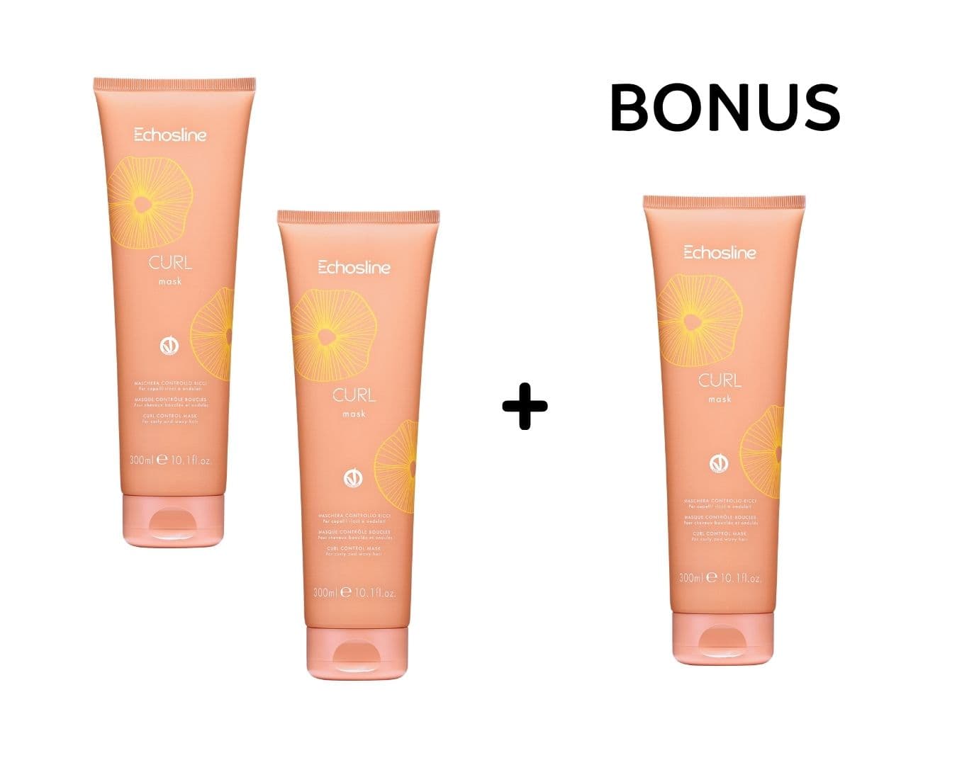 AKCE: 2+1 Echosline Curl Mask - maska pro kudrnaté a vlnité vlasy, 300 ml