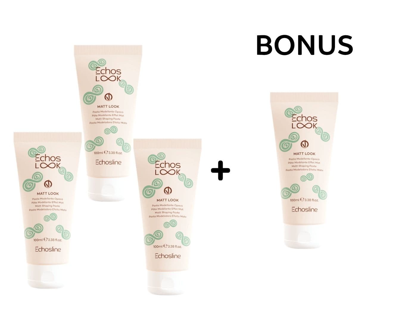 AKCE: 3+1 Echos Look Matt Look - pasta na vlasy v tubě s matným efektem pro vytvoření textury, 100 ml